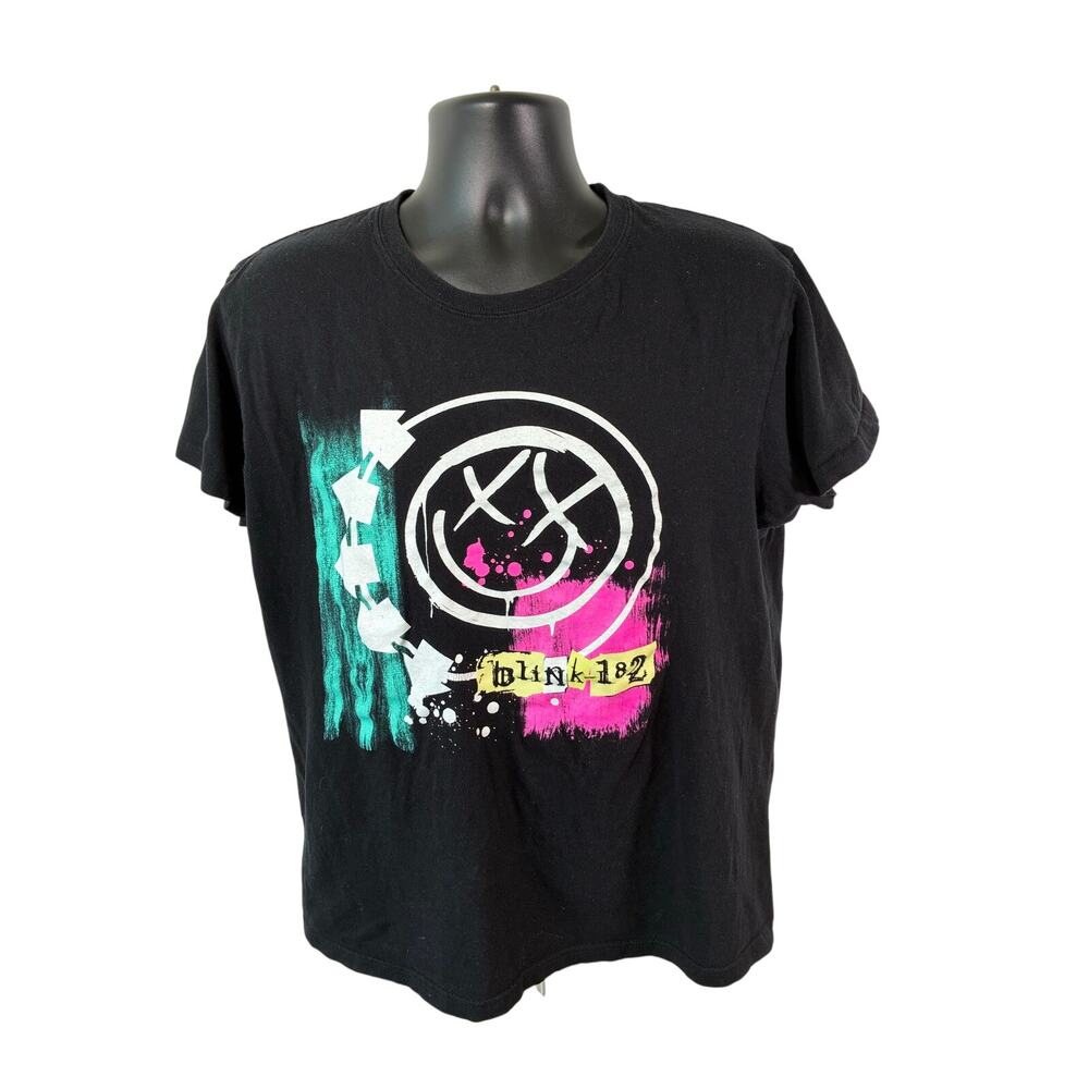 Blink-182 Smiley Logo Black Graphic Band T Shirt XL